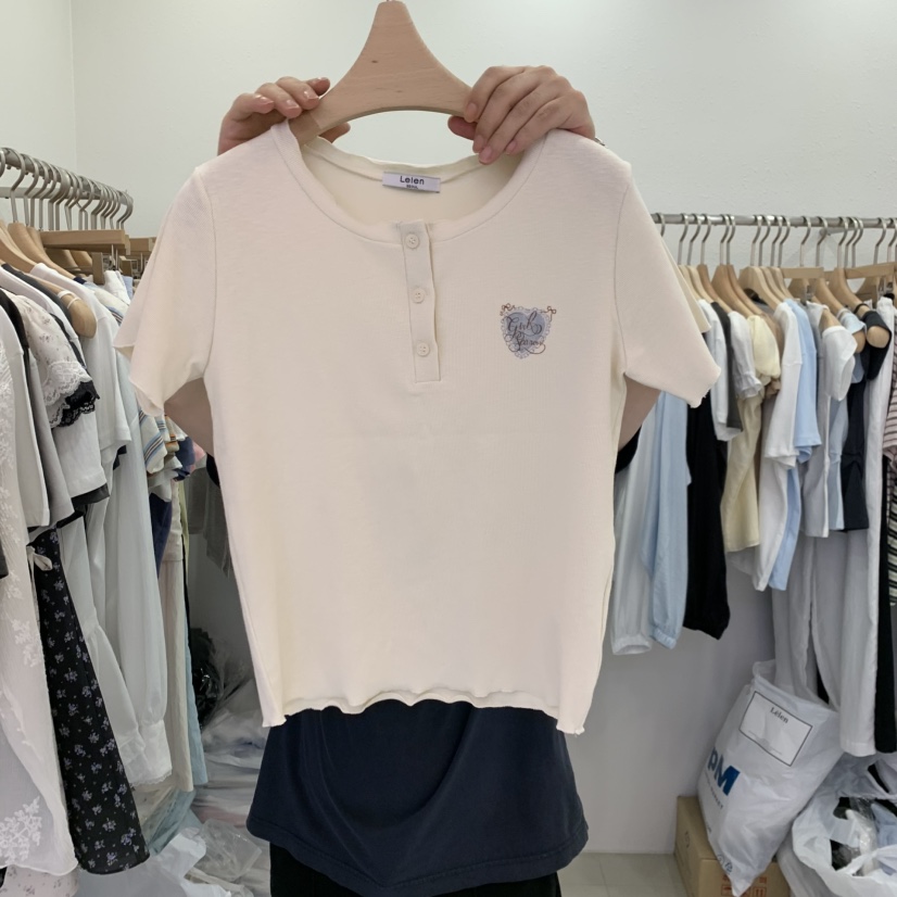 LELEN韓國直郵女士新品時尚熱賣休閑26夏季推薦人氣T恤印花LELENT恤圖色2