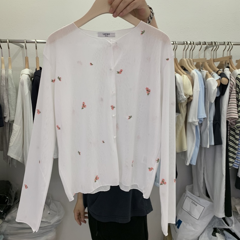 LELEN韓國代購女士新款時尚休閑熱賣推薦26夏季開衫刺繡開衫LELEN開衫圖色1