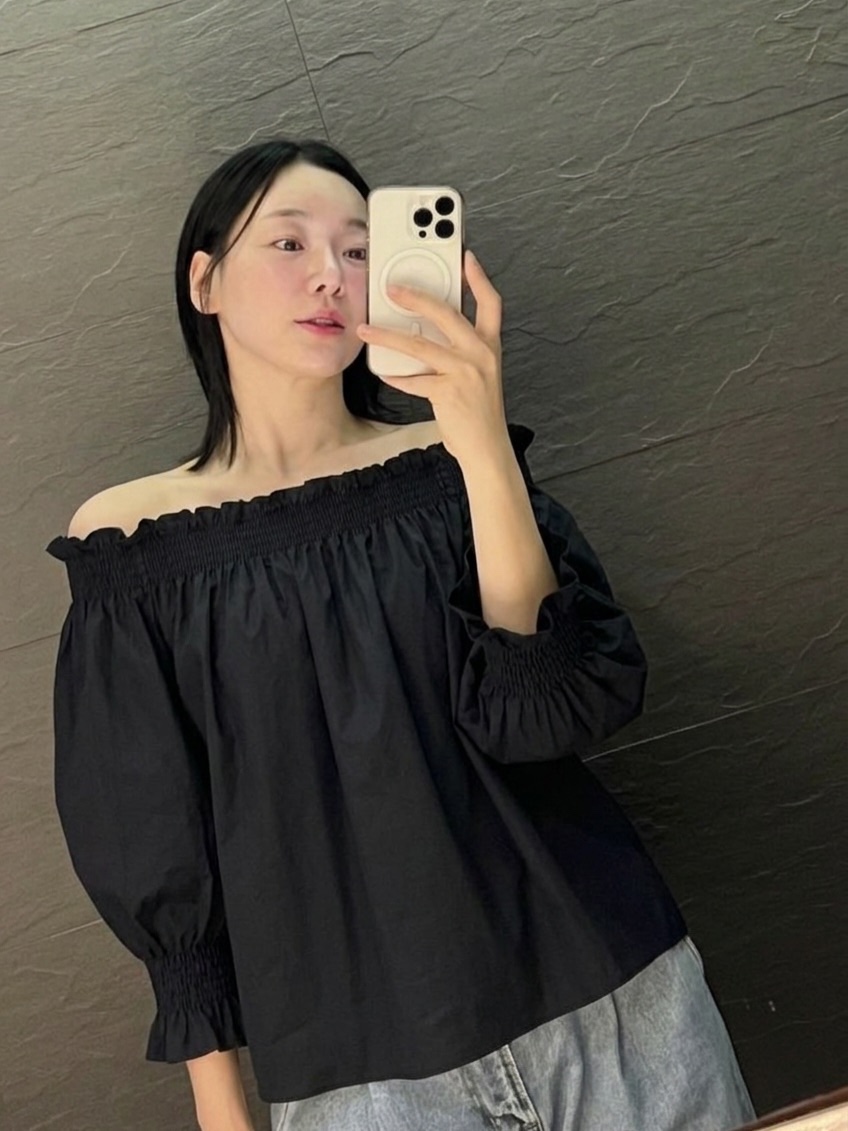 VERNI韓國東大門代購女士新款休閑人氣時尚襯衫蕾絲衫露肩VERNI襯衫/蕾絲衫