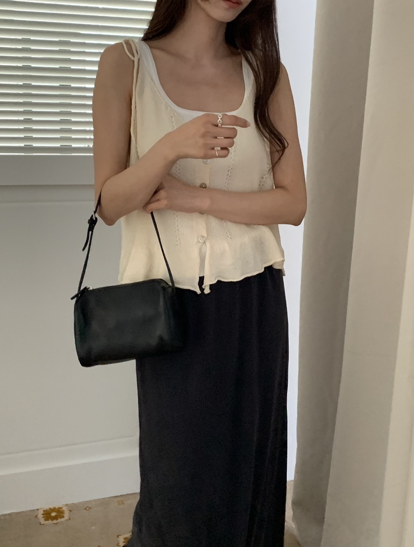 NOTICE韓國直郵女士新款休閑熱賣人氣推薦吊帶背心無袖緞帶NOTICE吊帶/背心