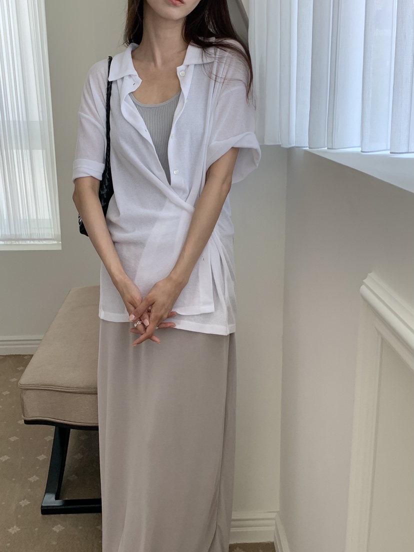 NOTICE韓國東大門代購女裝新品26夏季人氣襯衫蕾絲衫華夫格NOTICE襯衫/蕾絲衫