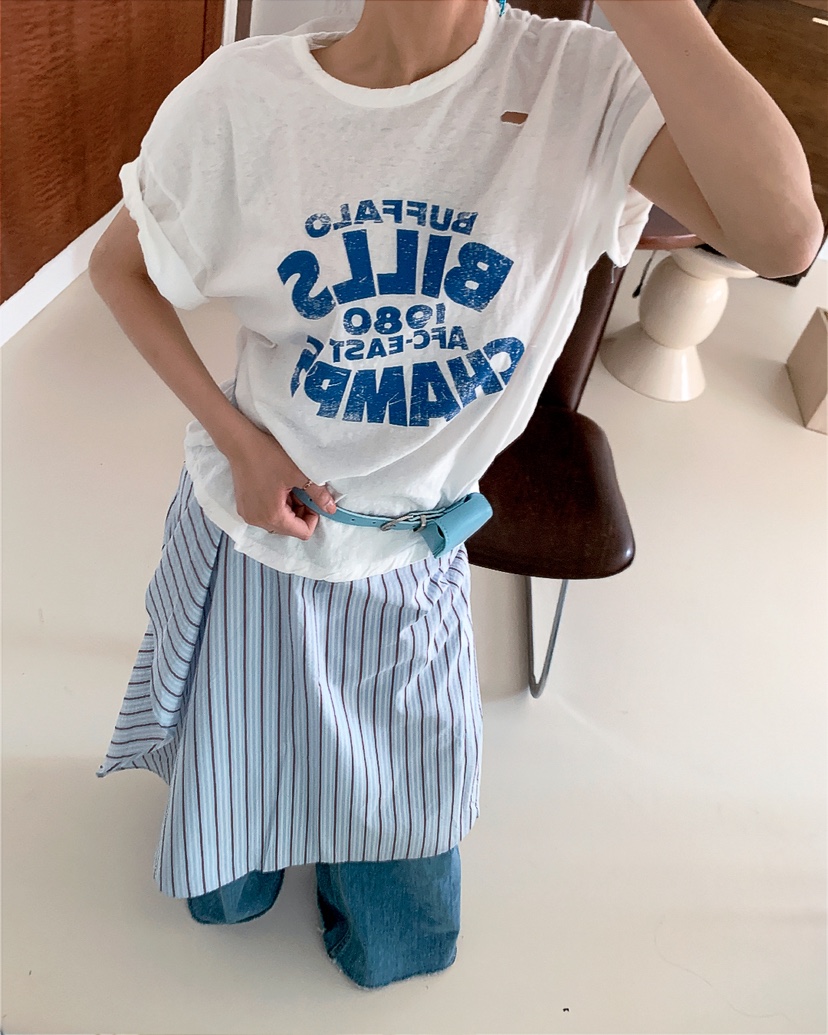 LIVE AID-P韓國代購女裝新品休閑時尚熱賣推薦26夏季T恤LIVE AID-PT恤
