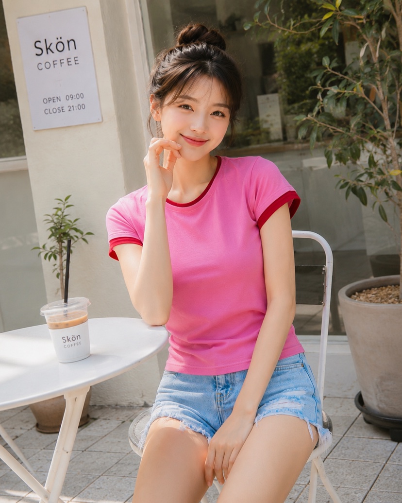 EIGHTGLOW東大門實拍韓國女裝新品熱賣時尚26夏季T恤褶皺EIGHTGLOWT恤
