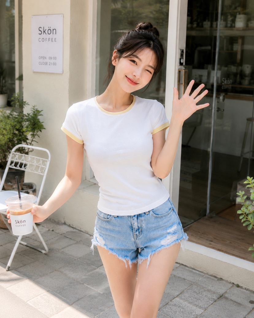 EIGHTGLOW東大門實拍韓國女裝新品熱賣時尚26夏季T恤褶皺EIGHTGLOWT恤圖色2