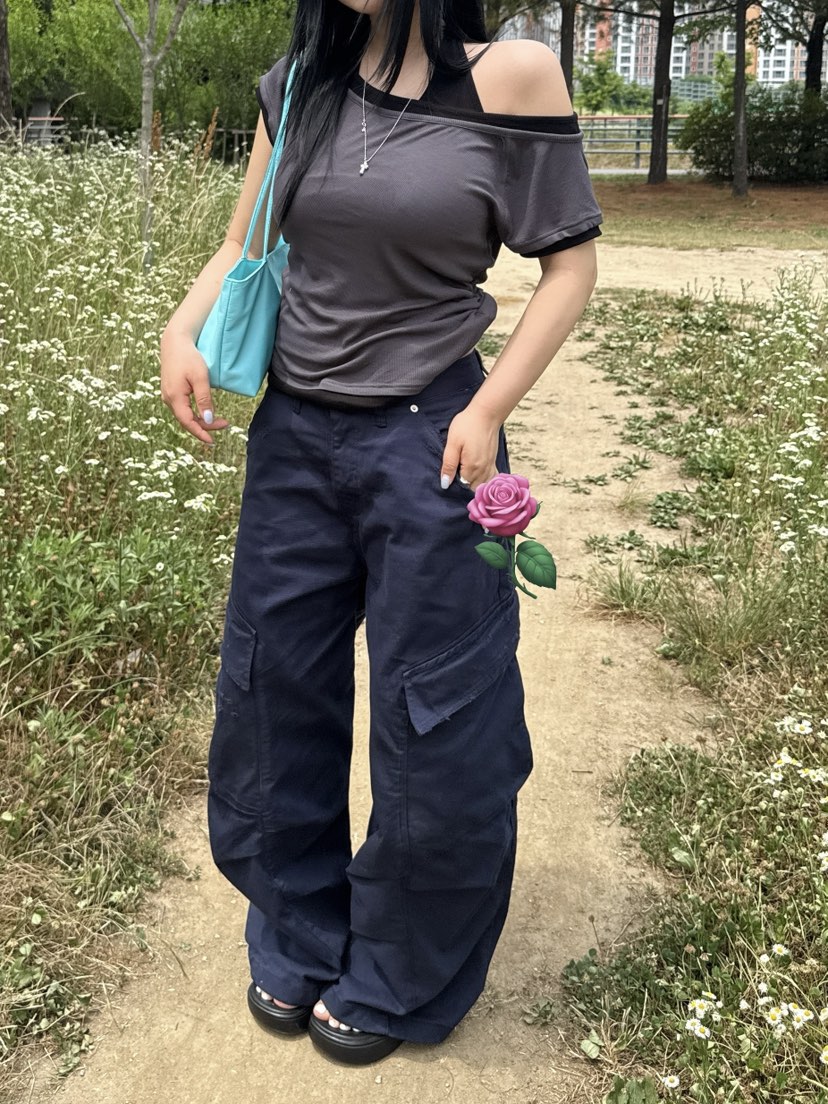SEOLO韓國代購女士新品休閑時尚推薦T恤不含項鏈假兩件撞色Seolo seoulT恤