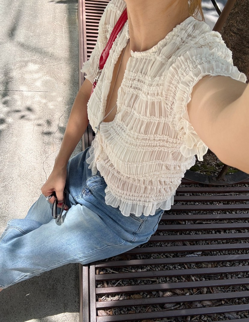 DENVER東大門實拍韓國女裝新品時尚推薦人氣26夏季襯衫蕾絲衫DENVER襯衫/蕾絲衫