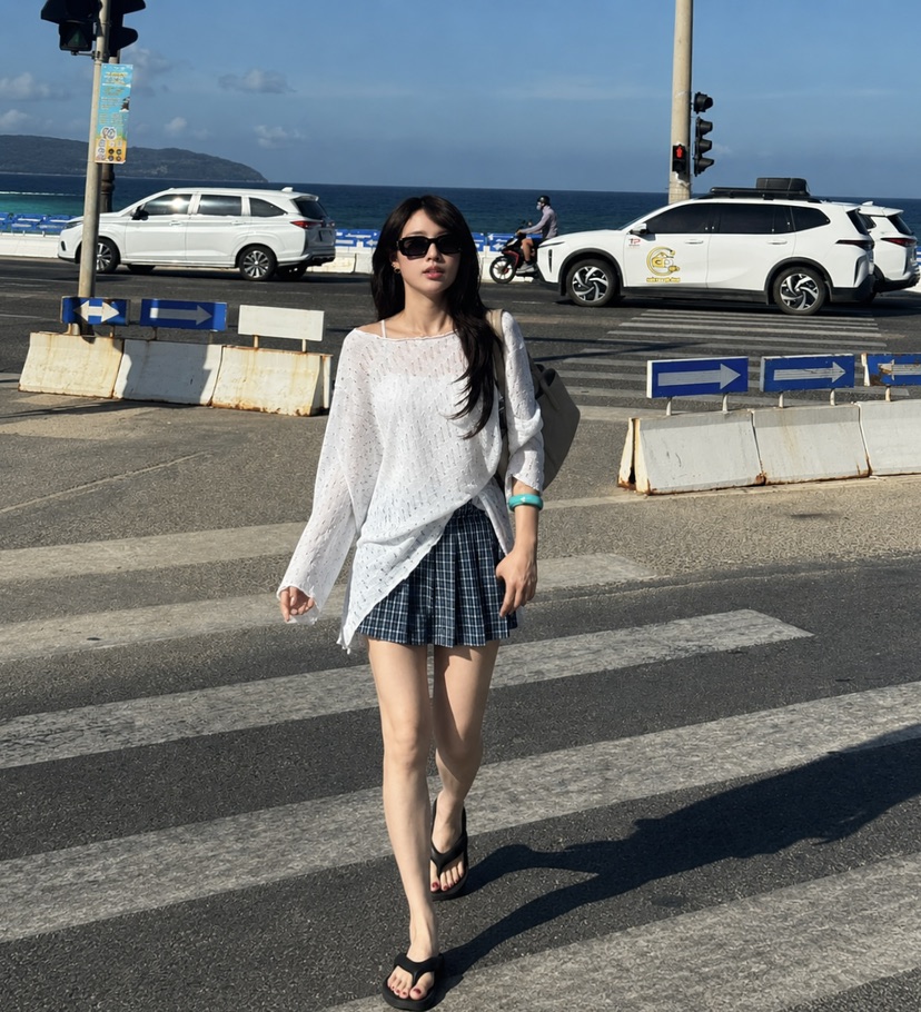 REIZ韓國代購女士新品人氣休閑熱賣26夏季時尚推薦長袖T恤REIZ長袖T恤