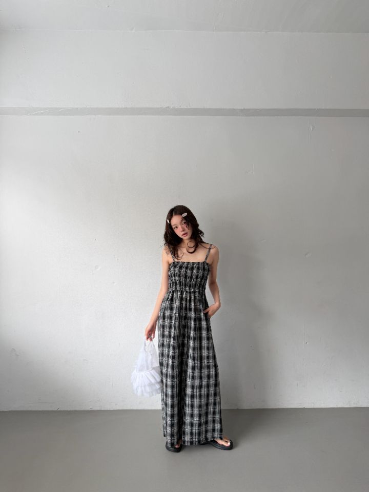 HEY/TO SEWING韓國直郵女士新款26夏季休閑熱賣連體褲格子BY HEY/TO SEWING連體褲