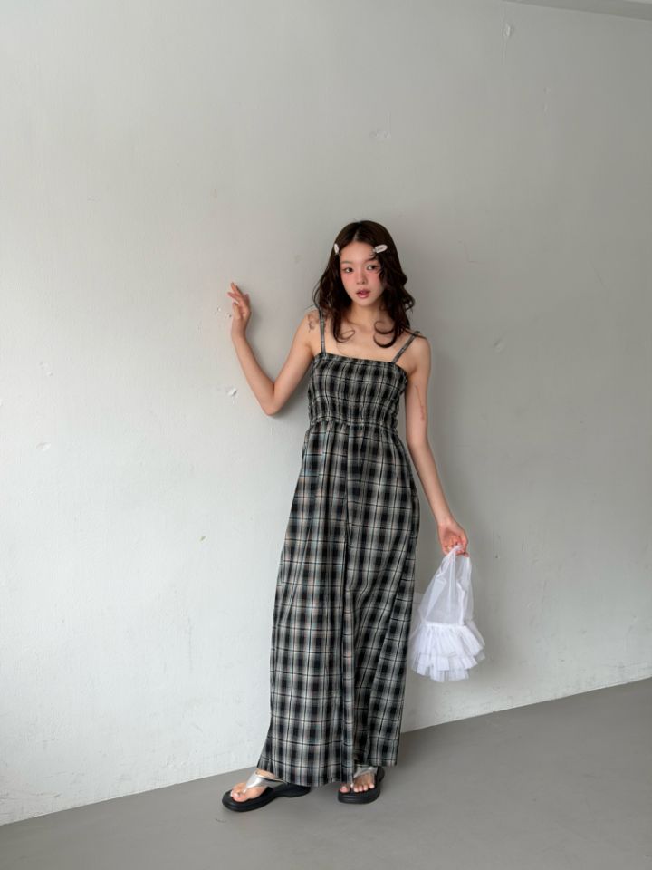 HEY/TO SEWING韓國直郵女士新款26夏季休閑熱賣連體褲格子BY HEY/TO SEWING連體褲