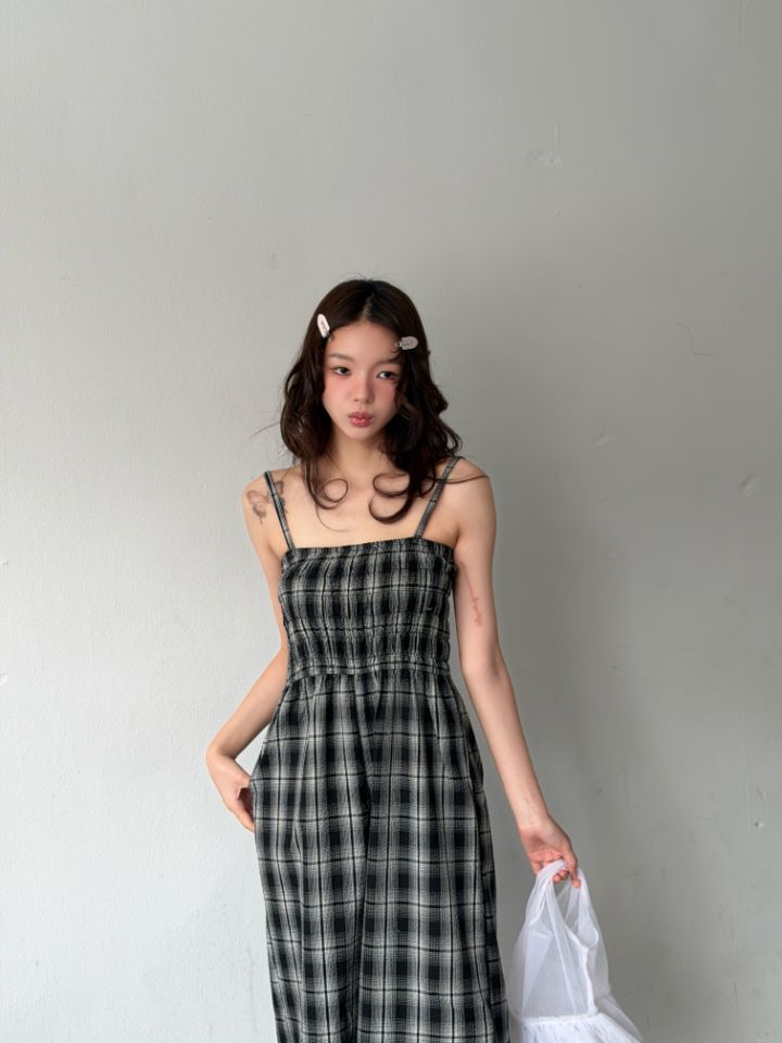 HEY/TO SEWING韓國直郵女士新款26夏季休閑熱賣連體褲格子BY HEY/TO SEWING連體褲