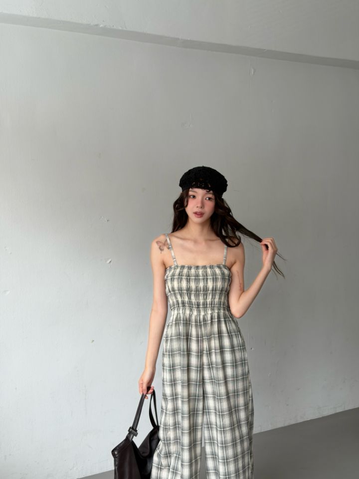 HEY/TO SEWING韓國直郵女士新款26夏季休閑熱賣連體褲格子BY HEY/TO SEWING連體褲