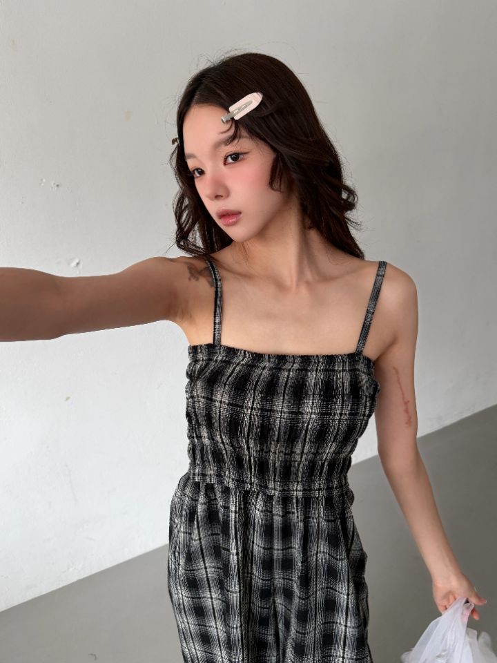HEY/TO SEWING韓國直郵女士新款26夏季休閑熱賣連體褲格子BY HEY/TO SEWING連體褲