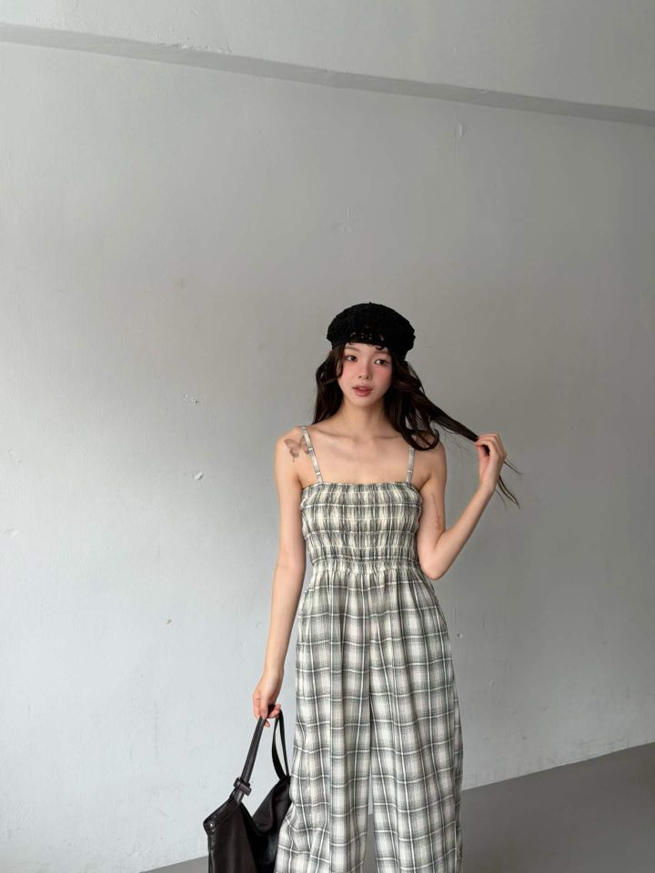 HEY/TO SEWING韓國直郵女士新品26夏季人氣時尚連體褲格子BY HEY/TO SEWING連體褲