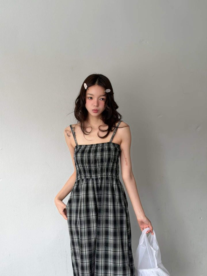 HEY/TO SEWING韓國直郵女士新品26夏季人氣時尚連體褲格子BY HEY/TO SEWING連體褲