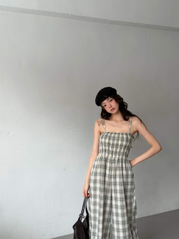 HEY/TO SEWING韓國直郵女士新品26夏季人氣時尚連體褲格子BY HEY/TO SEWING連體褲