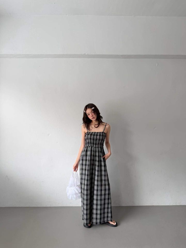 HEY/TO SEWING韓國直郵女士新品26夏季人氣時尚連體褲格子BY HEY/TO SEWING連體褲