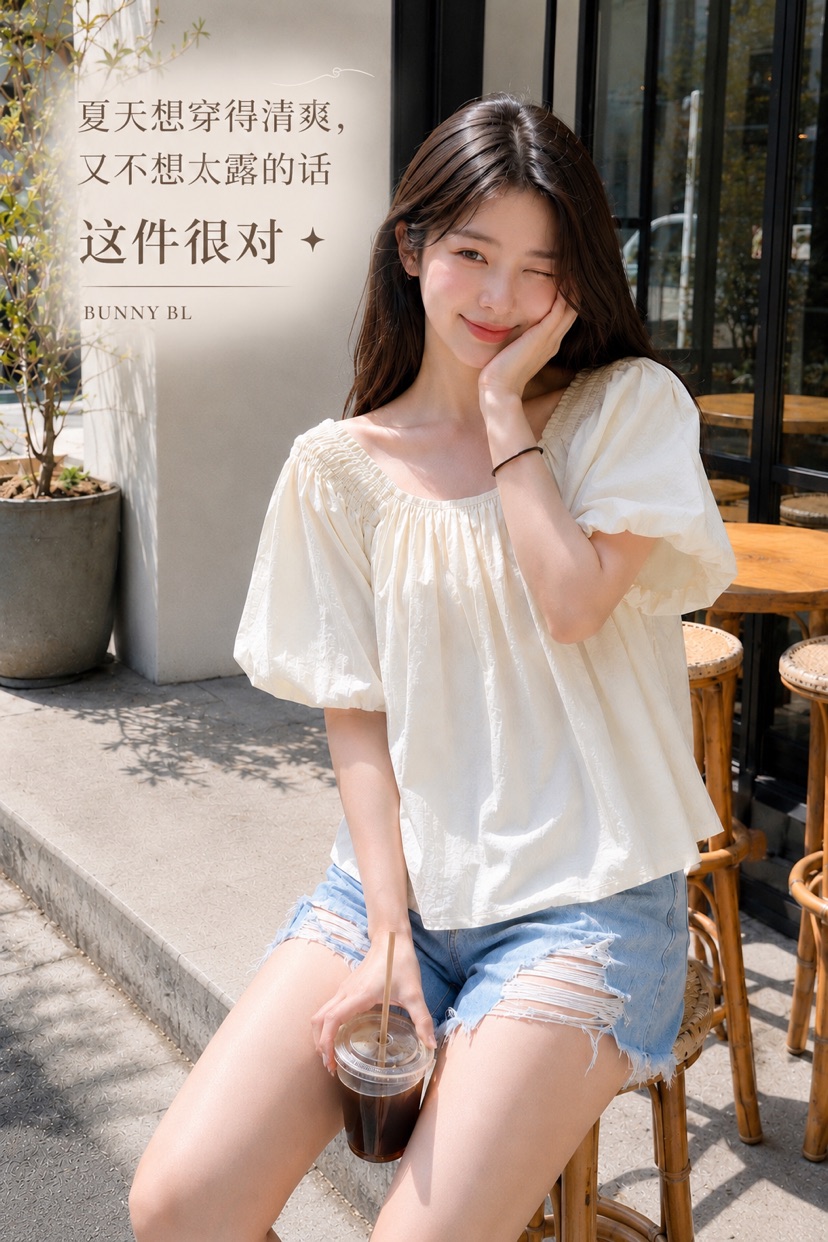 EIGHTGLOW韓國東大門直郵女裝新品休閑26夏季推薦襯衫蕾絲衫EIGHTGLOW襯衫/蕾絲衫