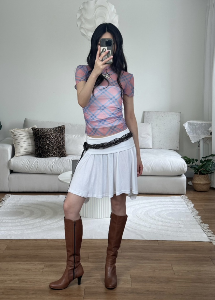 EIGHTGLOW韓國東大門直郵女士新款推薦26夏季短裙不含腰帶EIGHTGLOW短裙