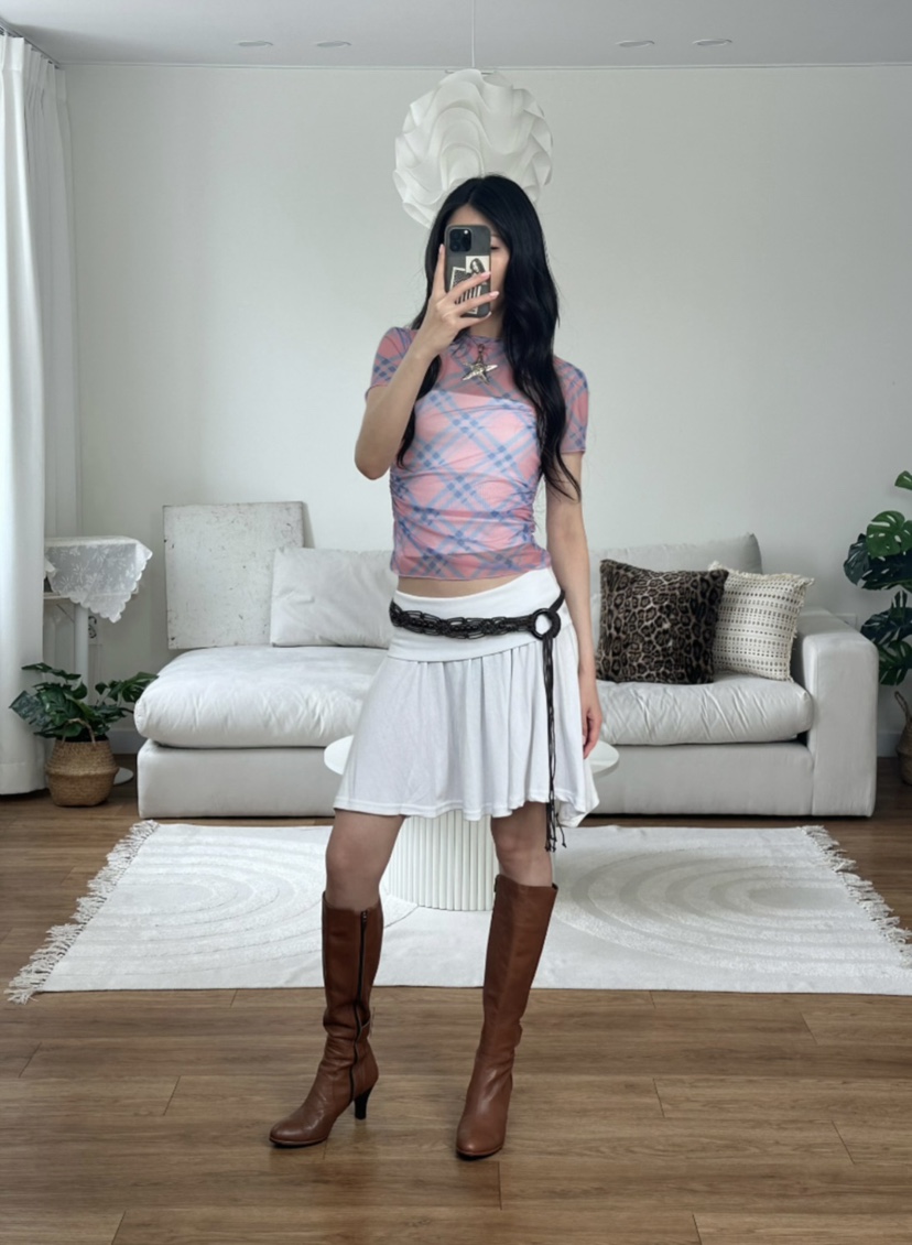 EIGHTGLOW韓國東大門直郵女士新款推薦26夏季短裙不含腰帶EIGHTGLOW短裙圖色2