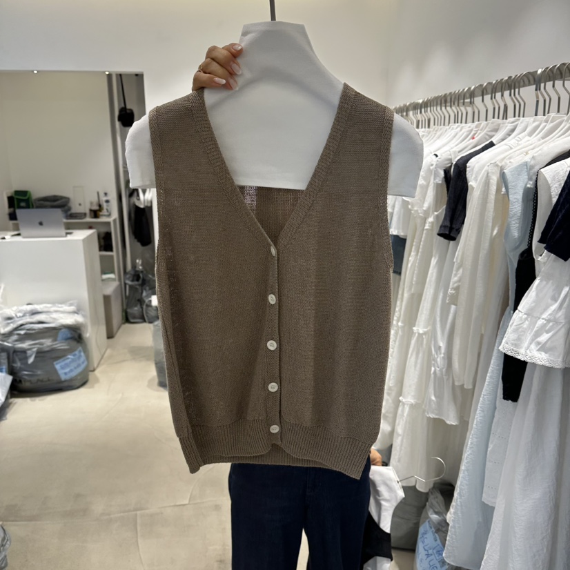 RICH SISTER韓國直郵實拍女裝新品時尚馬甲不含內搭V領紐扣RICH SISTER馬甲圖色2