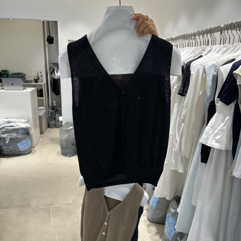 RICH SISTER韓國直郵實拍女裝新品時尚馬甲不含內搭V領紐扣RICH SISTER馬甲圖色3