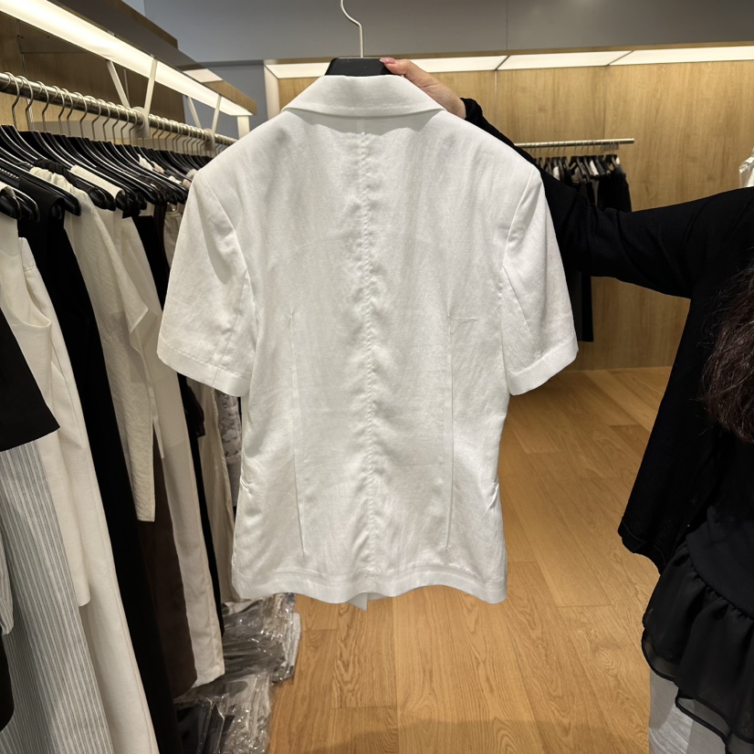 LEFANCY韓國直郵實拍女士新品人氣熱賣時尚夾克亞麻布褶裥LEFANCY夾克