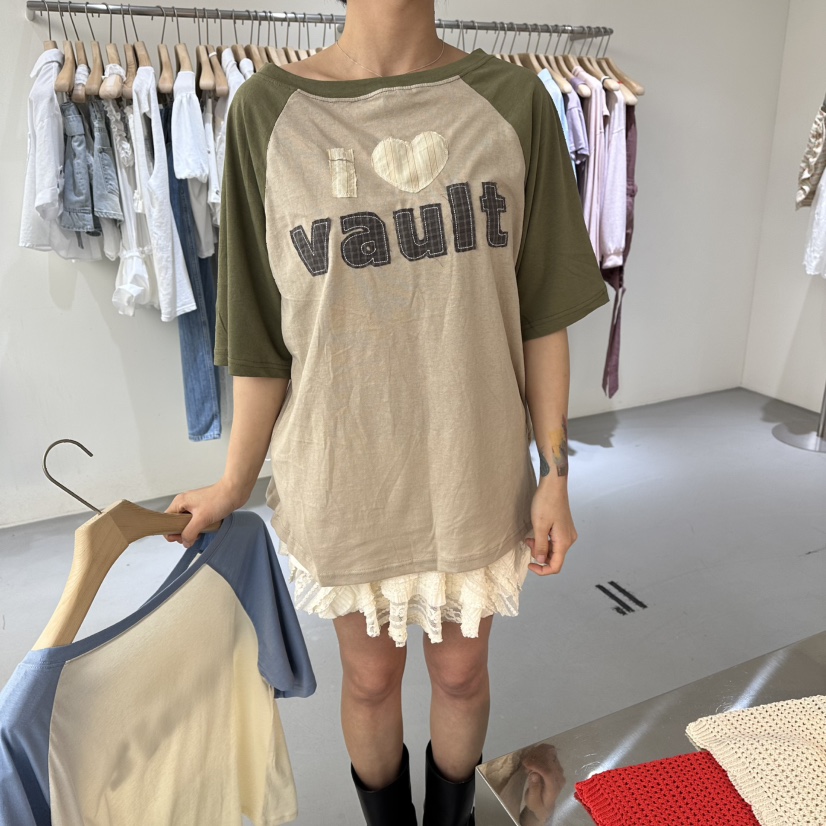 VAULT韓國代購女裝新品26夏季推薦人氣時尚熱賣休閑T恤VAULTT恤圖色1