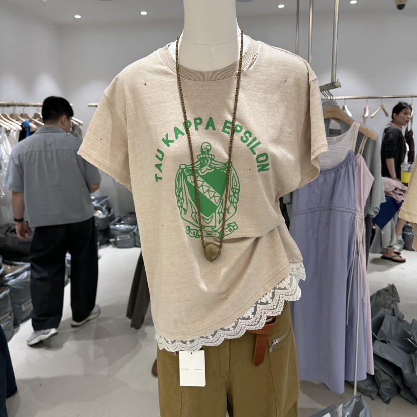 CONNAUGHT/DAILYJUD韓國代購女士新品休閑T恤不含項鏈蕾絲CONNAUGHT/DAILYJUDT恤圖色1