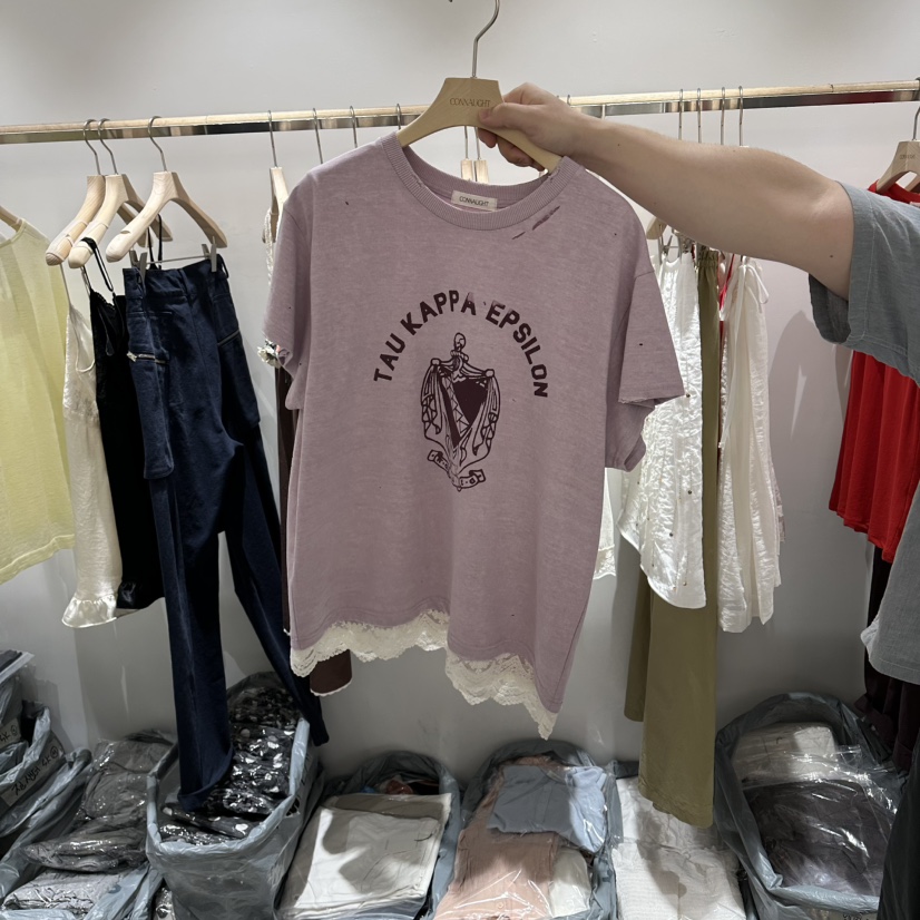 CONNAUGHT/DAILYJUD韓國代購女士新品休閑T恤不含項鏈蕾絲CONNAUGHT/DAILYJUDT恤圖色2