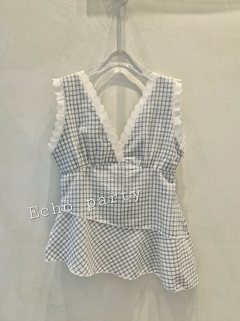 ECHOPARTY韓國直郵女士新品26夏季推薦人氣休閑熱賣吊帶背心ECHOPARTY吊帶/背心圖色1