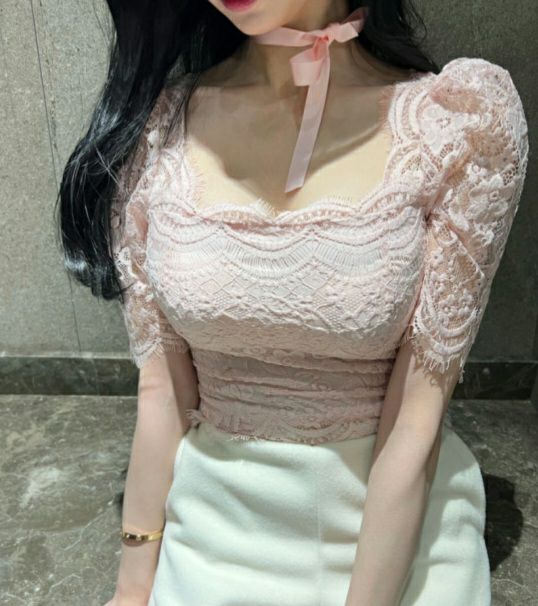 HIGH HEELS東大門實拍韓國女裝新品26夏季休閑襯衫蕾絲衫HIGH HEELS襯衫/蕾絲衫