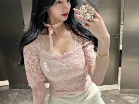 HIGH HEELS東大門實拍韓國女裝新品26夏季休閑襯衫蕾絲衫HIGH HEELS襯衫/蕾絲衫