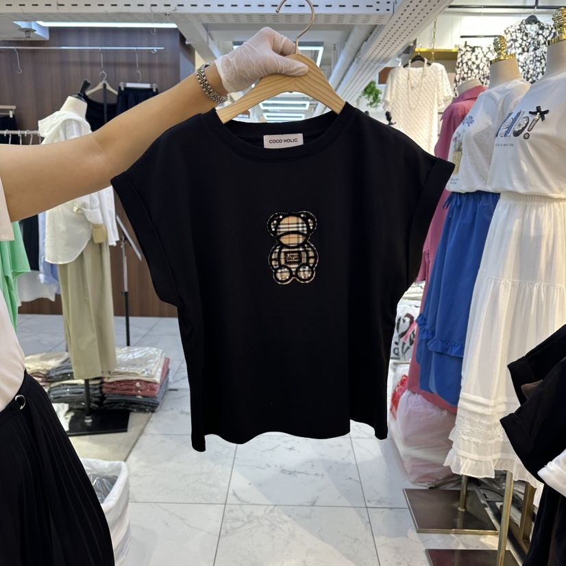 COCO HOLIC韓國直郵女士新品26夏季人氣推薦熱賣T恤小熊COCO HOLICT恤圖色2