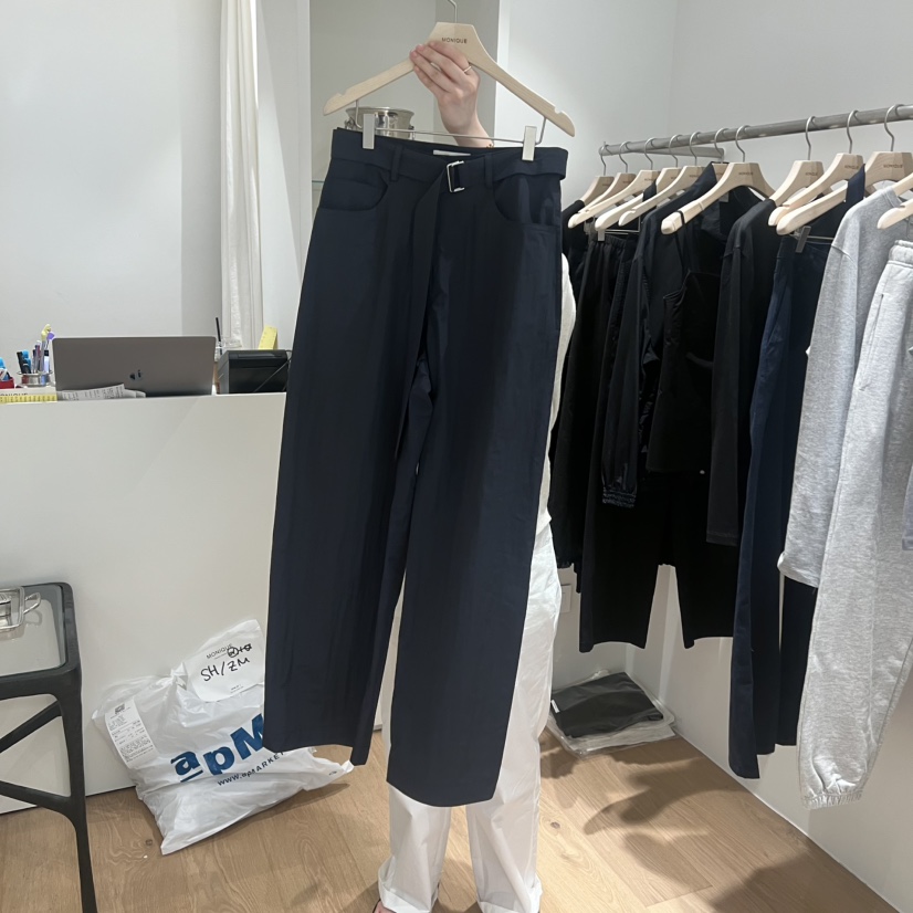 MONIQUE韓國直郵實拍女士新品推薦26夏季休閑休閑褲含腰帶MONIQUE休閑褲圖色1
