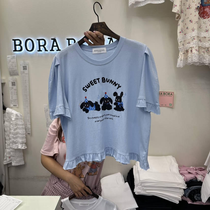 BORA BORA韓國代購女士新款時尚休閑26夏季人氣推薦熱賣T恤BORA BORAT恤圖色2