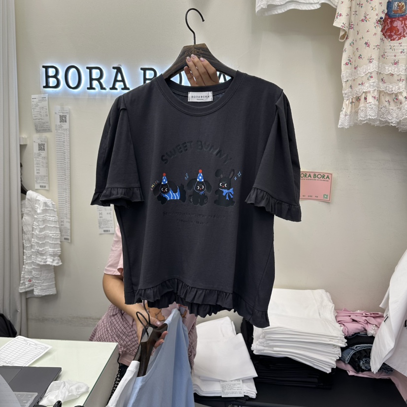 BORA BORA韓國代購女士新款時尚休閑26夏季人氣推薦熱賣T恤BORA BORAT恤圖色3