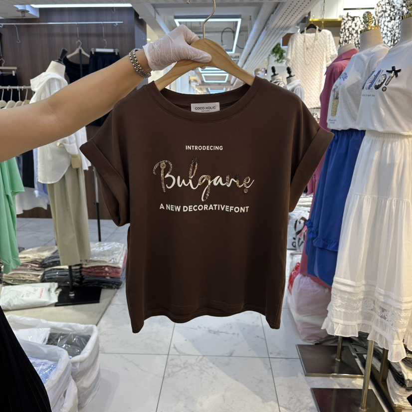 COCO HOLIC韓國東大門直郵女士新款26夏季熱賣時尚T恤刺繡COCO HOLICT恤圖色3