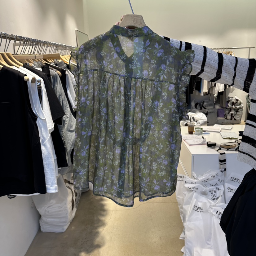 EYEFUL-Q韓國東大門代購女裝新品休閑26夏季推薦襯衫蕾絲衫eyeful襯衫/蕾絲衫