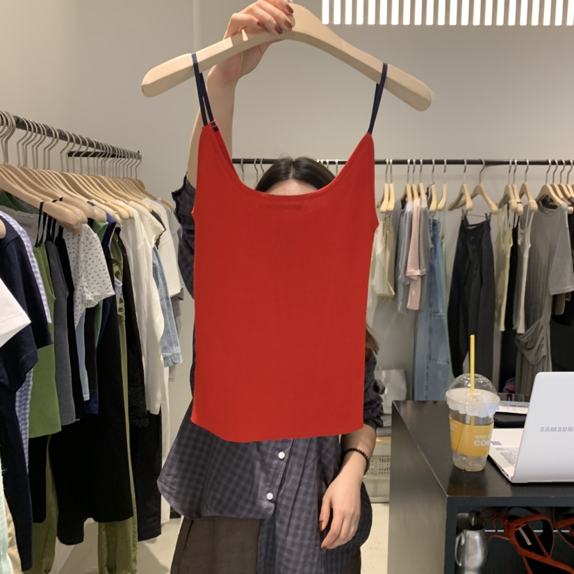 PLATE韓國直郵女士新品時尚推薦人氣休閑26夏季熱賣吊帶背心ANOTHER PLATE MOOD WEAR吊帶/背心