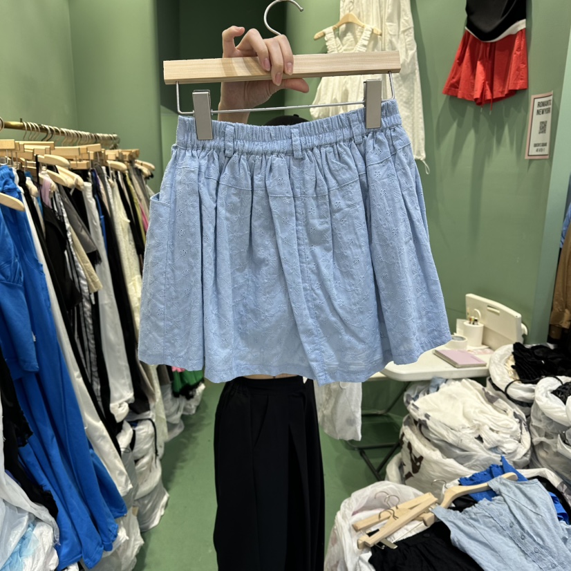 ROMANTIC NEWYORK韓國東大門代購女裝新品26夏季短裙刺繡ROMANTIC NEWYORK短裙
