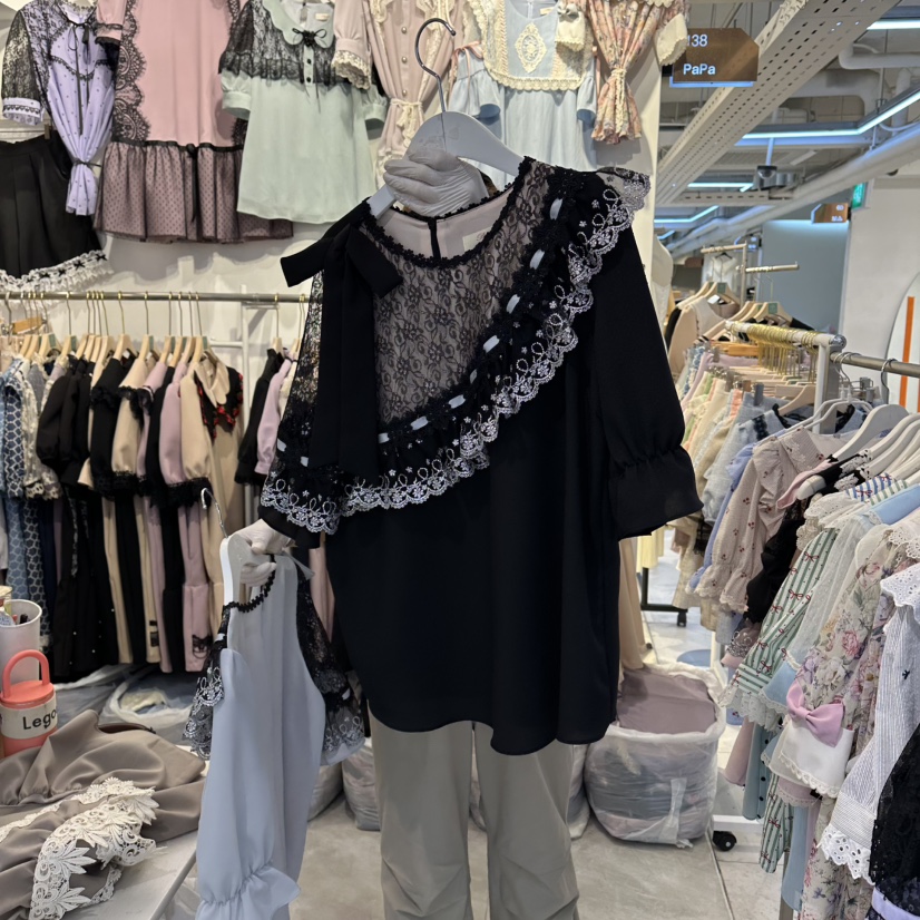 PAPA東大門實拍韓國女裝新品休閑推薦人氣熱賣襯衫蕾絲衫Papaine/HALMADE襯衫/蕾絲衫圖色2