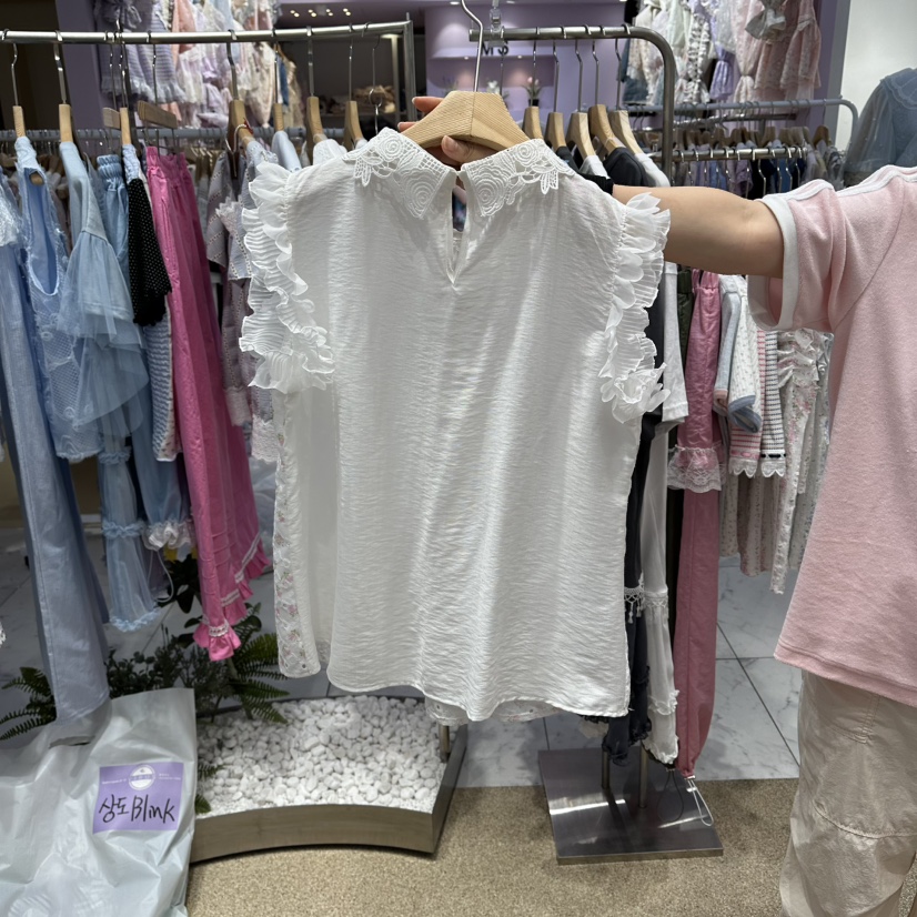 VIRUS東大門實拍韓國女士新款休閑熱賣26夏季時尚襯衫蕾絲衫VIRUS襯衫/蕾絲衫