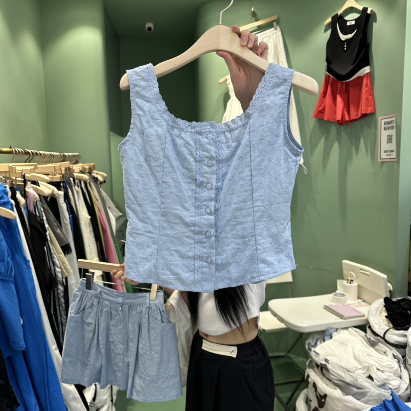 ROMANTIC NEWYORK韓國直郵女裝新品26夏季時尚吊帶背心刺繡ROMANTIC NEWYORK吊帶/背心圖色2