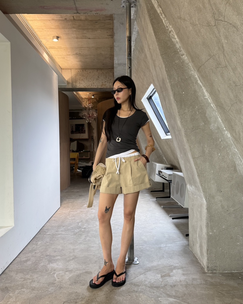 LIMLIMLIM韓國東大門代購女士新品推薦休閑26夏季短褲撞色LIM LIM LIM短褲