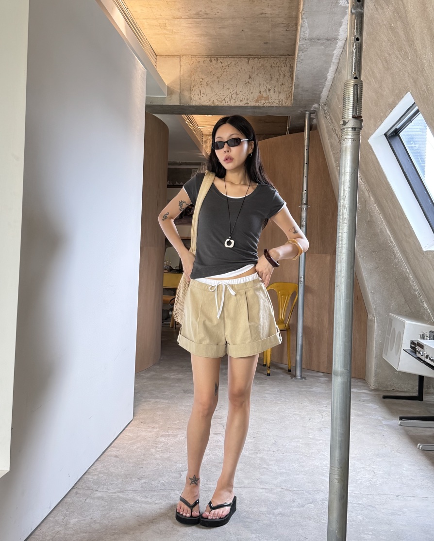 LIMLIMLIM韓國東大門代購女士新品推薦休閑26夏季短褲撞色LIM LIM LIM短褲