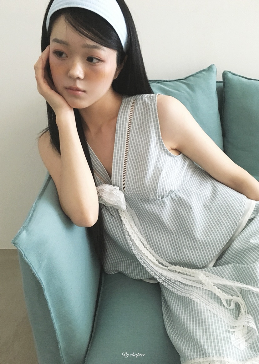 BY CHAPTER韓國直郵實拍女裝新品人氣吊帶背心不含飾品格紋BY Chapter吊帶/背心