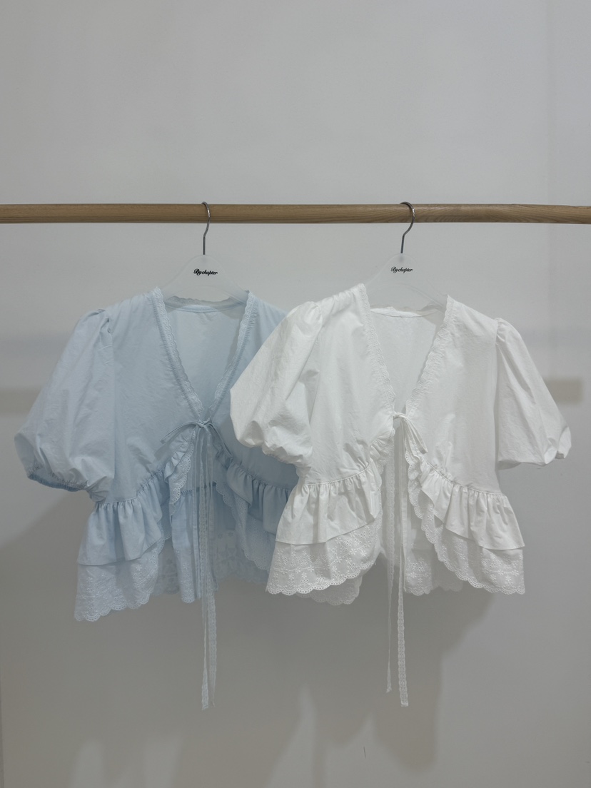 BY CHAPTER韓國東大門直郵女士新款休閑襯衫蕾絲衫不含內搭BY Chapter襯衫/蕾絲衫