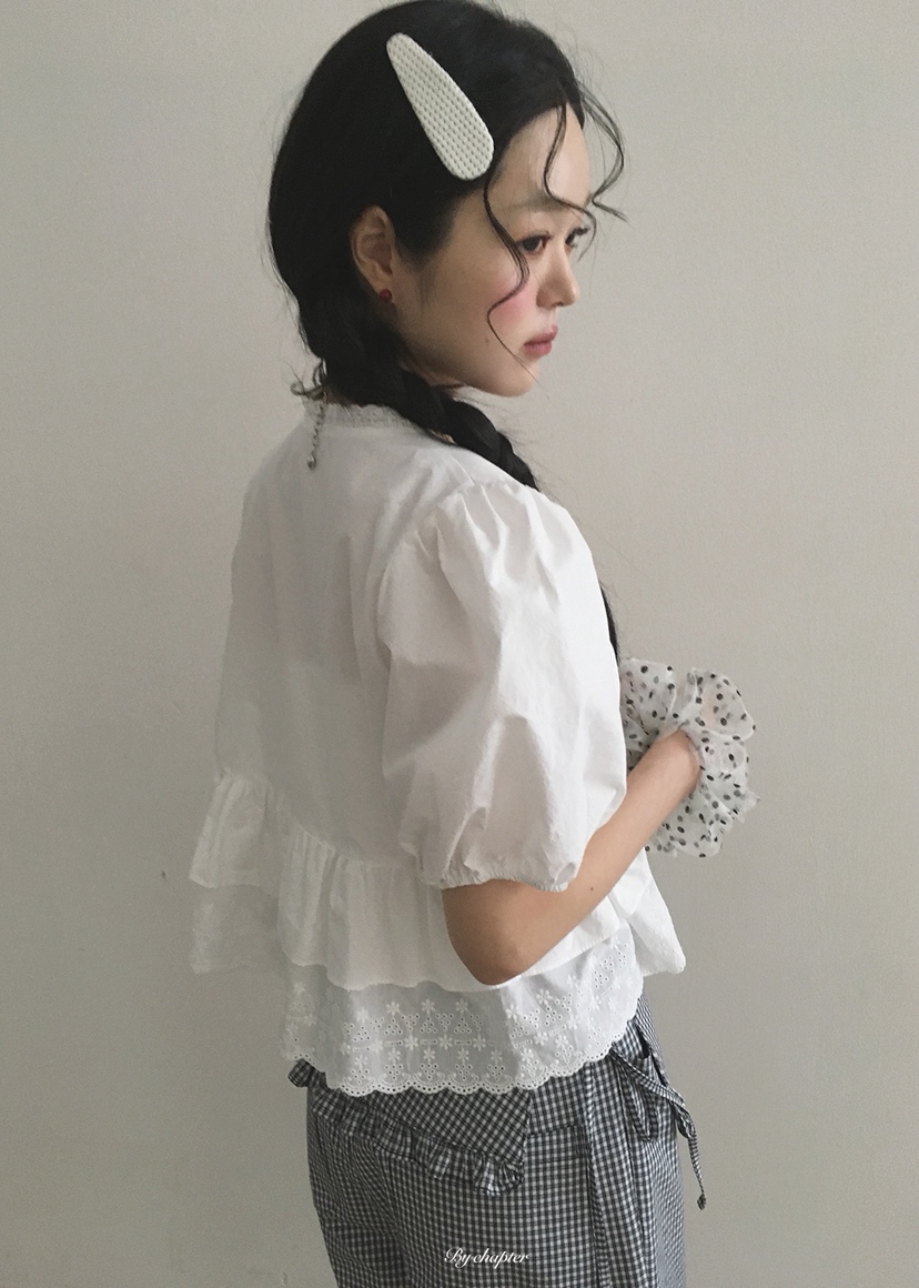 BY CHAPTER韓國東大門直郵女士新款休閑襯衫蕾絲衫不含內搭BY Chapter襯衫/蕾絲衫