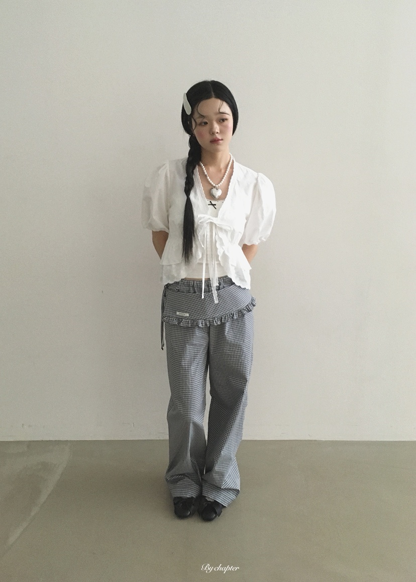 BY CHAPTER韓國東大門直郵女士新款休閑襯衫蕾絲衫不含內搭BY Chapter襯衫/蕾絲衫