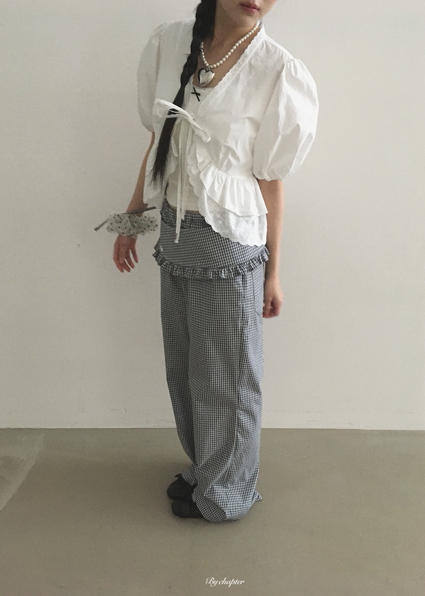 BY CHAPTER韓國東大門直郵女士新款休閑襯衫蕾絲衫不含內搭BY Chapter襯衫/蕾絲衫